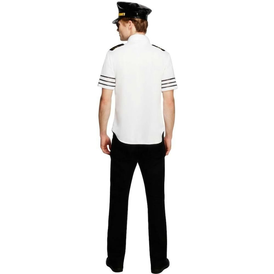 image 1 of Fever Mens Mile High Pilot Costume - White/Black - M M