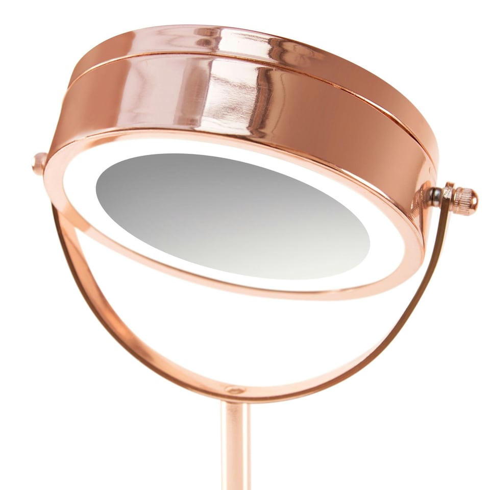 image 1 of Rose Gold Double Sided LED Cosmetic Mirror