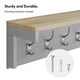 image 5 of VonHaus Ash Hall Grey Wall Mounted  Coat Hooks with Shelf Grey | One Size