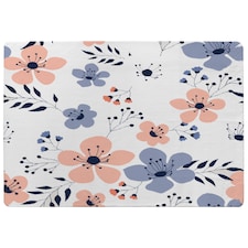 Pink & Blue Flowers Designer Rug | Multi