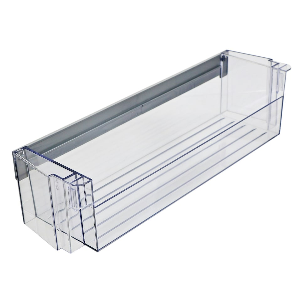 image 1 of SPARES2GO Lower Door Bottle Shelf Bottom Rack for Neff Fridge Freezer (420 x 120 x 100 mm) Clear