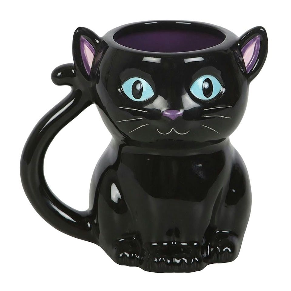 Something Different Cute and Creepy Black Cat Mug - Black - One Size