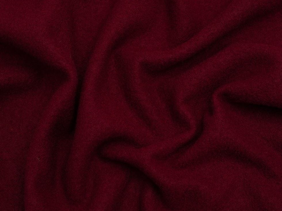 Minerva Core Range Wine 100% Pure Boiled Wool Coating Fabric for Dressmaking, 140cm / 55" Wide - per metre