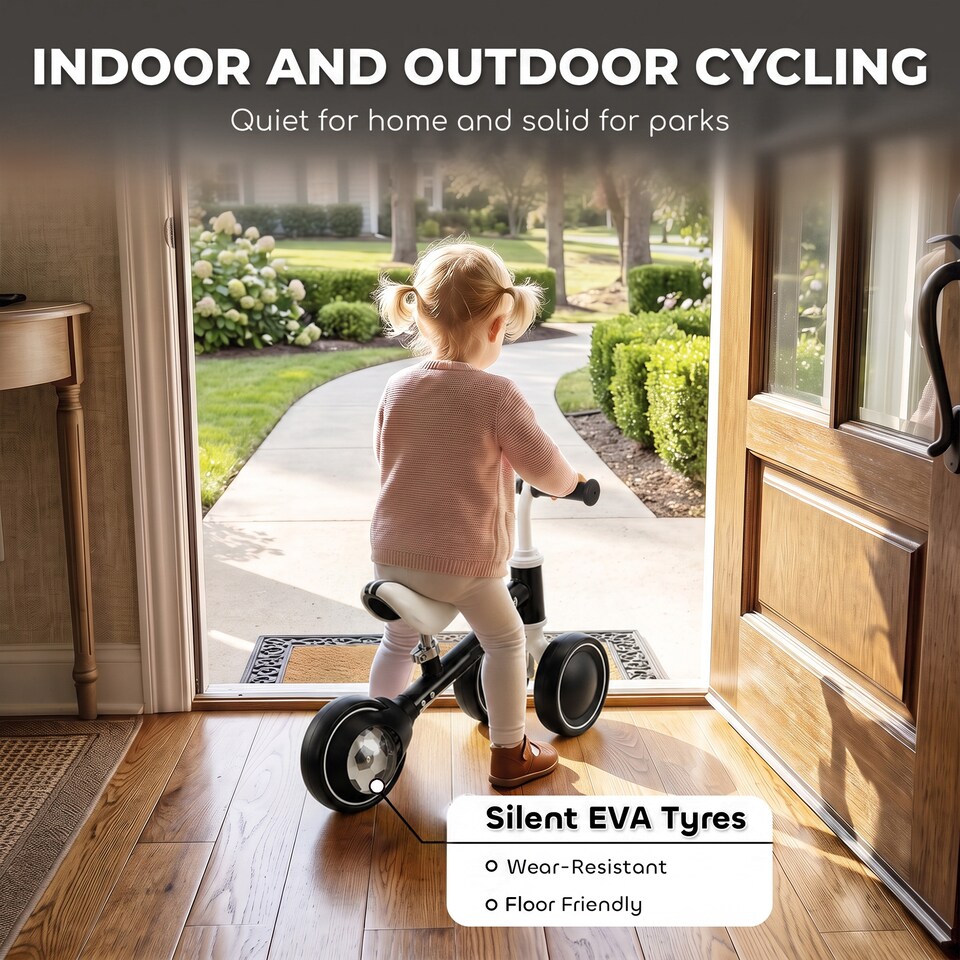 image 1 of AIYAPLAY Balance Bike with 135° Steering Limit for Toddlers 1-2 Y, Black