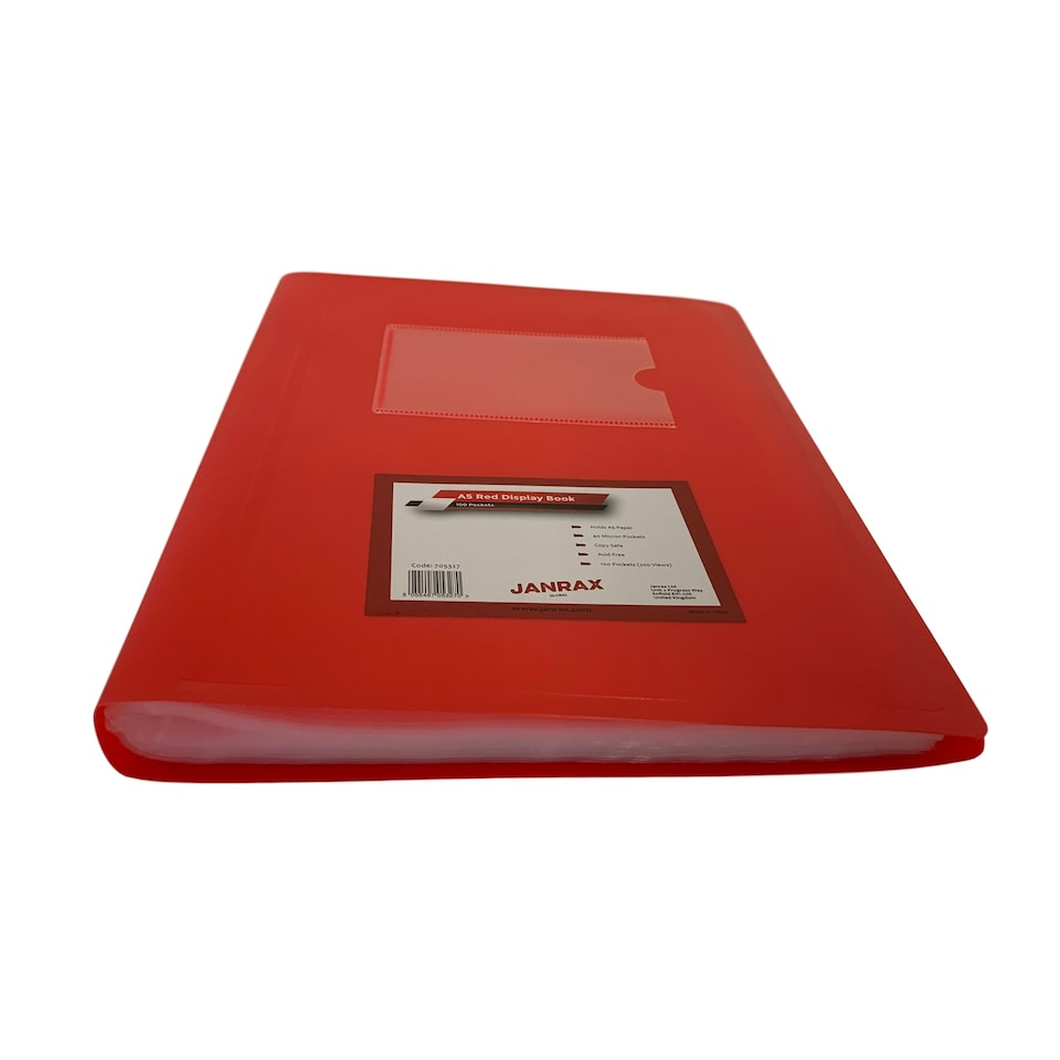 image 1 of A5 Red Flexible Cover 100 Pocket Display Book