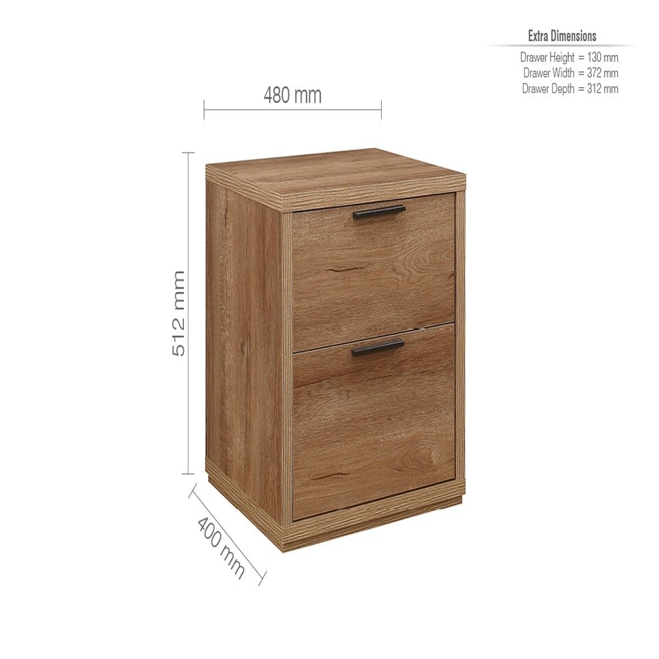 image 1 of Birlea Stockwell 2 Drawer Bedside