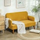 image 2 of HOMCOM 2 Seater Sofa with 21cm Thick Padding and Wood Legs, Yellow
