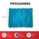 image 2 of Pack of 50 Pastel Blue Coloured Pipe Cleaners 30cm x 6mm Craft Chenille Stems