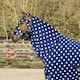 image 3 of Supreme Products Dotted Fleece Horse Hood - Noble Navy - 17.2 Hands