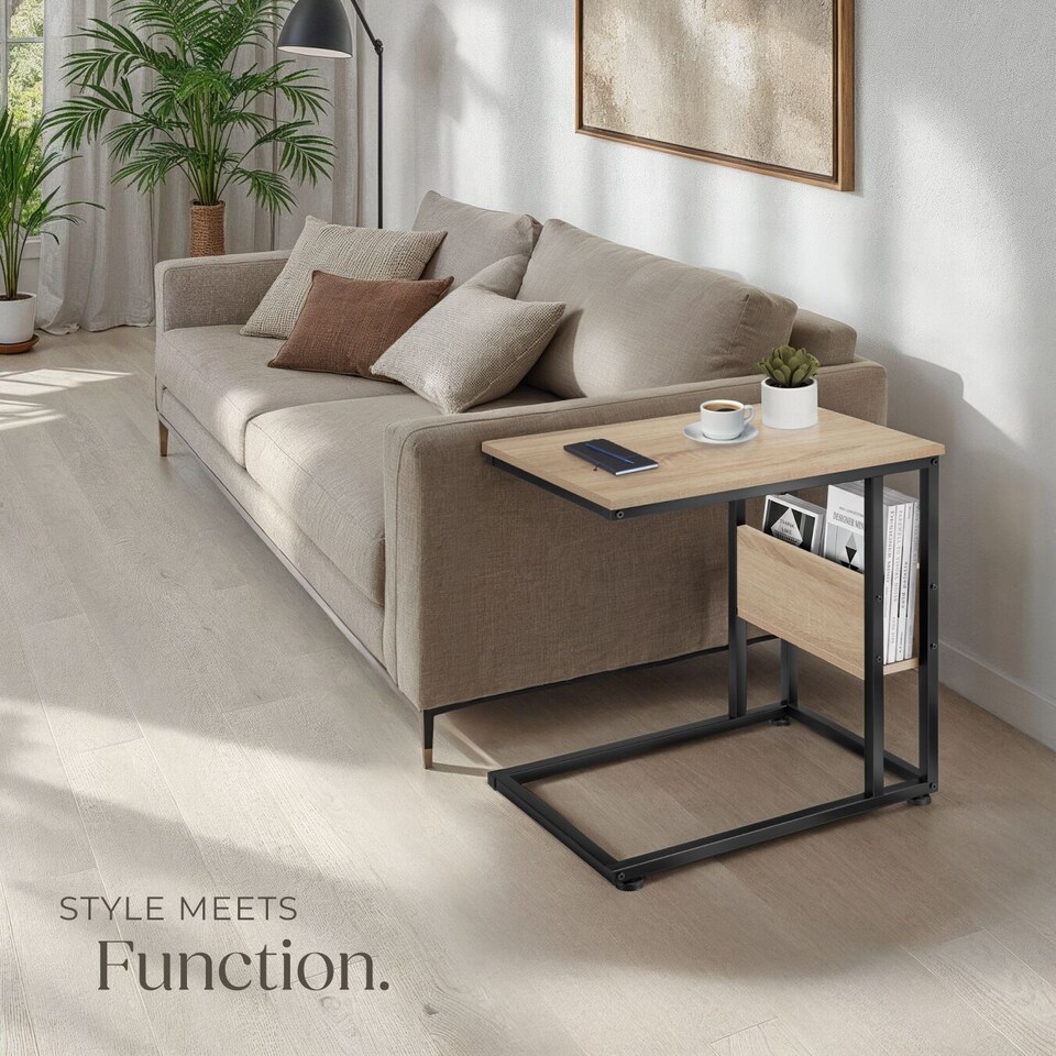 image 1 of Bedside Table Wigan - industrial style, with side compartment, 55 x 36.5 x 60 cm | Brown | industrial wood light, oak Sonoma | 55 x 36,50 x 60 cm | 1