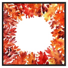 Circled autumn leaves (Picture Frame) Black | M