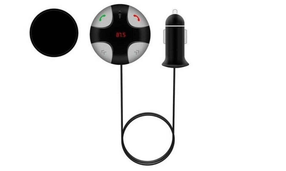 image 1 of Aquarius Round Bluetooth FM Transmitter MP3 Player & USB Charger & Hands Free Calling