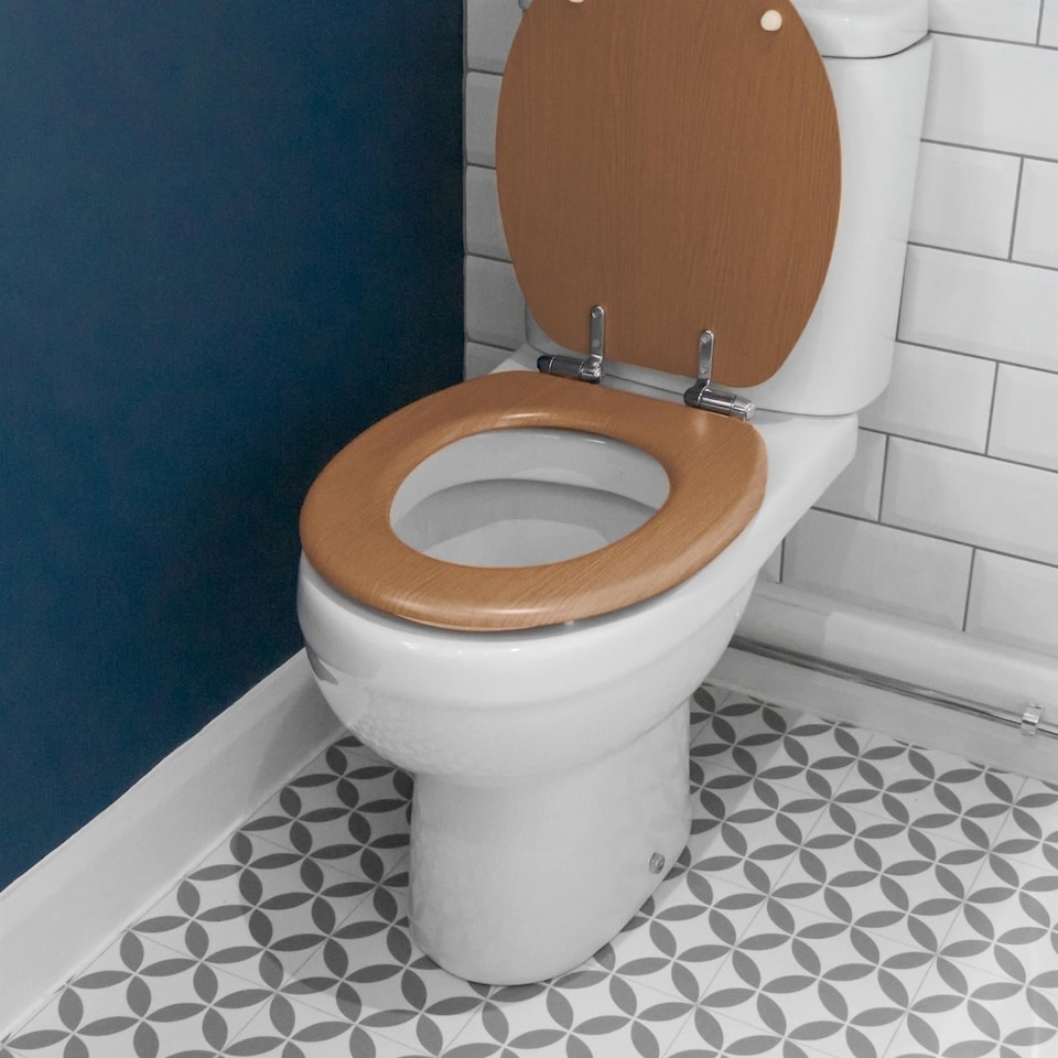 image 1 of Harbour Housewares Soft Close Wooden Toilet Seat - Dark Oak | Brown | Dark Oak