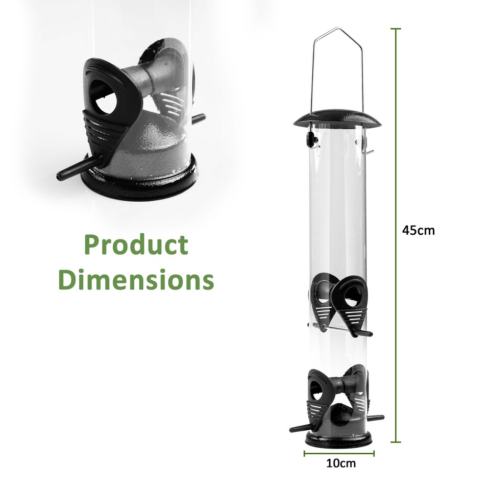 image 1 of Large Hanging Garden Bird Seed Feeder for Garden Song Wild Birds