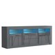 image 4 of TV Unit 160cm Grey Gloss Doors & Drawers Grey Matt Body Free LED Grey