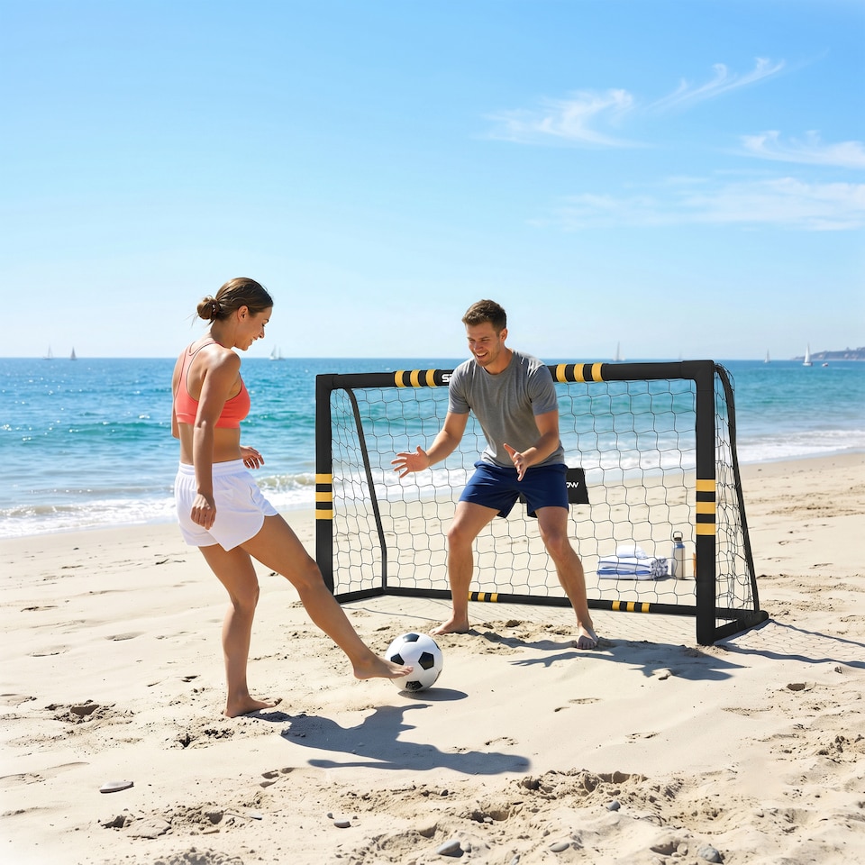 image 1 of SPORTNOW Football Goal, 6 x 4ft Portable Football Net with EPE Foam Padding