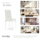 image 7 of Dining Chair Set - high backrest, slim steel legs & rhinestone highlights - Set of 8 White