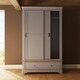 image 5 of Faire 120cm Sliding Combination Wardrobe in Dove Grey with Oak Top Grey