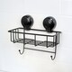 image 1 of Showerdrape Suctionloc Black Suction Wall Mounted Sponge Basket with Mounting Discs | Black | 1