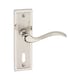 image 1 of Urfic Porto Metal Lever Latch Door Handles Set Round Rose Internal & External | Silver | Satin Nickel Keyhole