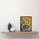 image 2 of Charming Hedgehog Under Tree Flowers Folk Art Kids Black Framed Wall Art Print A4