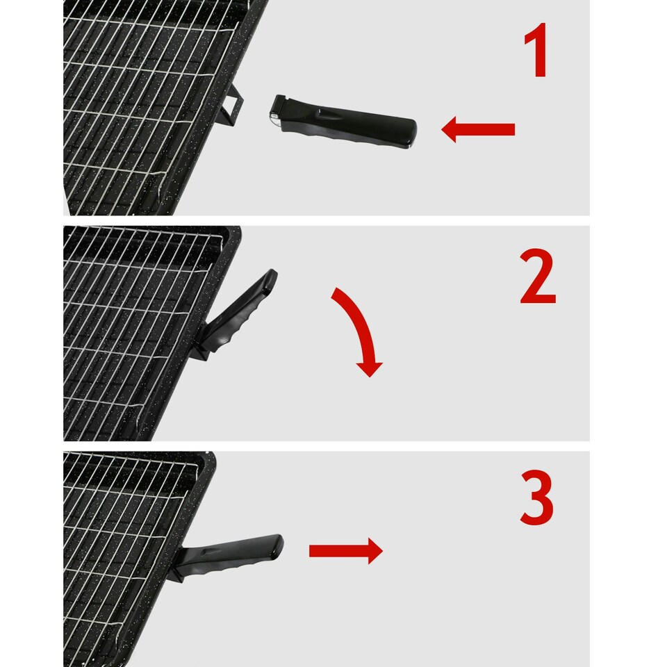 image 1 of SPARES2GO Small Grill Pan, Rack & Detachable Handle for Neff Oven Cookers (Non-Stick Vitreous Enamelled)