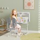 image 2 of AIYAPLAY Kids Desk and Chair Set w Tiltable Desktop, Reading Rack | Grey | 2