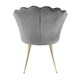 image 6 of FREYA Petal Chair Velvet Upholstered Fabric - Grey Grey