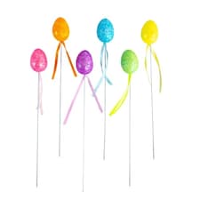 Mini Easter Egg Picks Decorations - Pack of 6