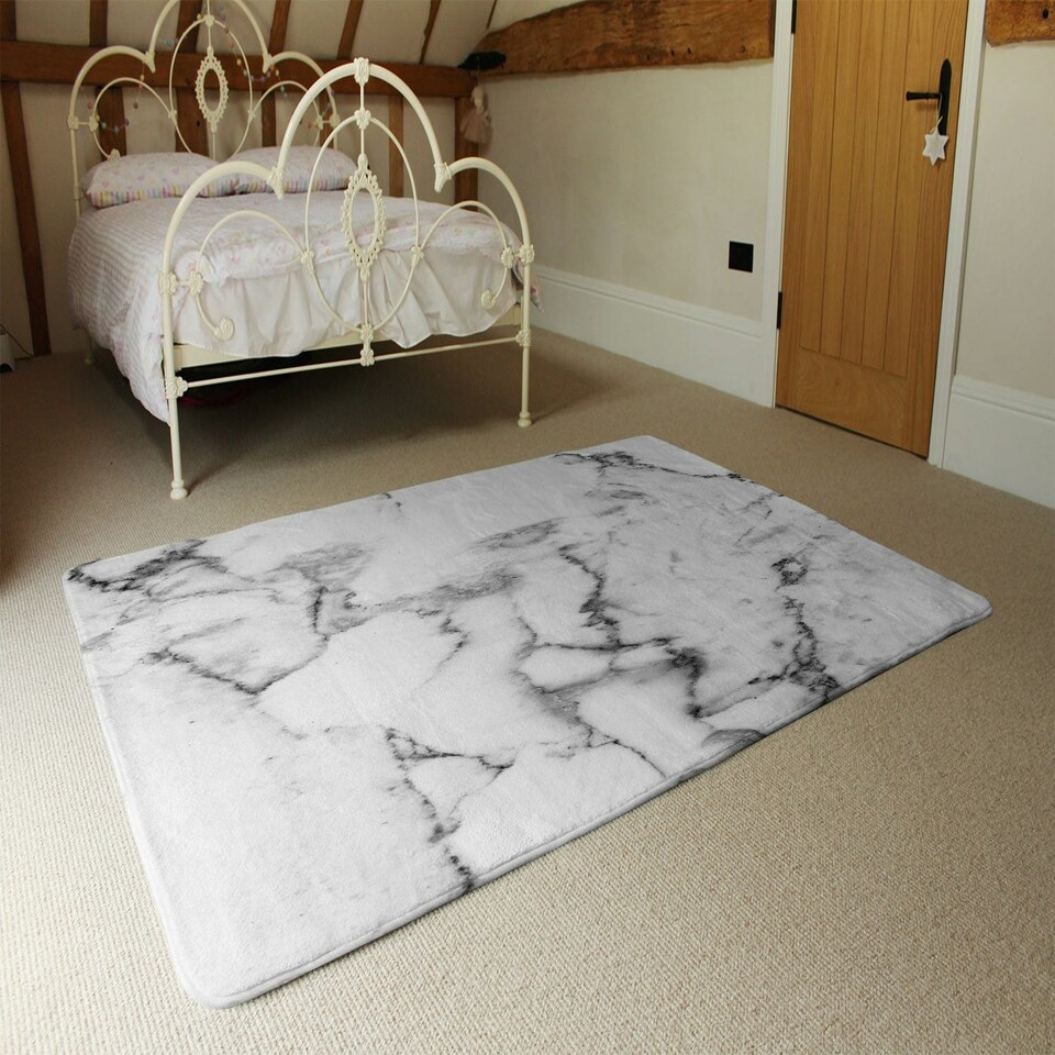 image 1 of White Marble Texture (Rug) White | Medium: 80x150cm