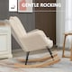image 4 of HOMCOM Wingback Rocking Chair for Nursing with Steel Frame Beige
