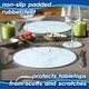 image 4 of Harbour Housewares Round Glass Placemats & Coasters Set - Marble - 12pc Table Protection Set White