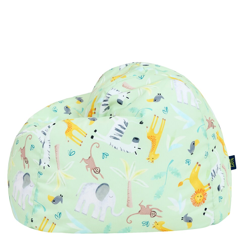 image 1 of icon Kids Kingston Safari Print Classic Bean Bag, Mint Green