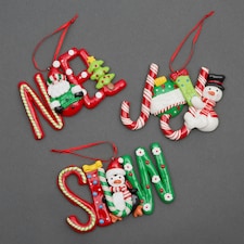 Christmas Tree Hanging Decorations 3Pcs Snow Joy Noel