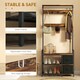 image 5 of HOMCOM Coat Rack with Drawer, Hall Tree with Coat Stand, Rustic Brown