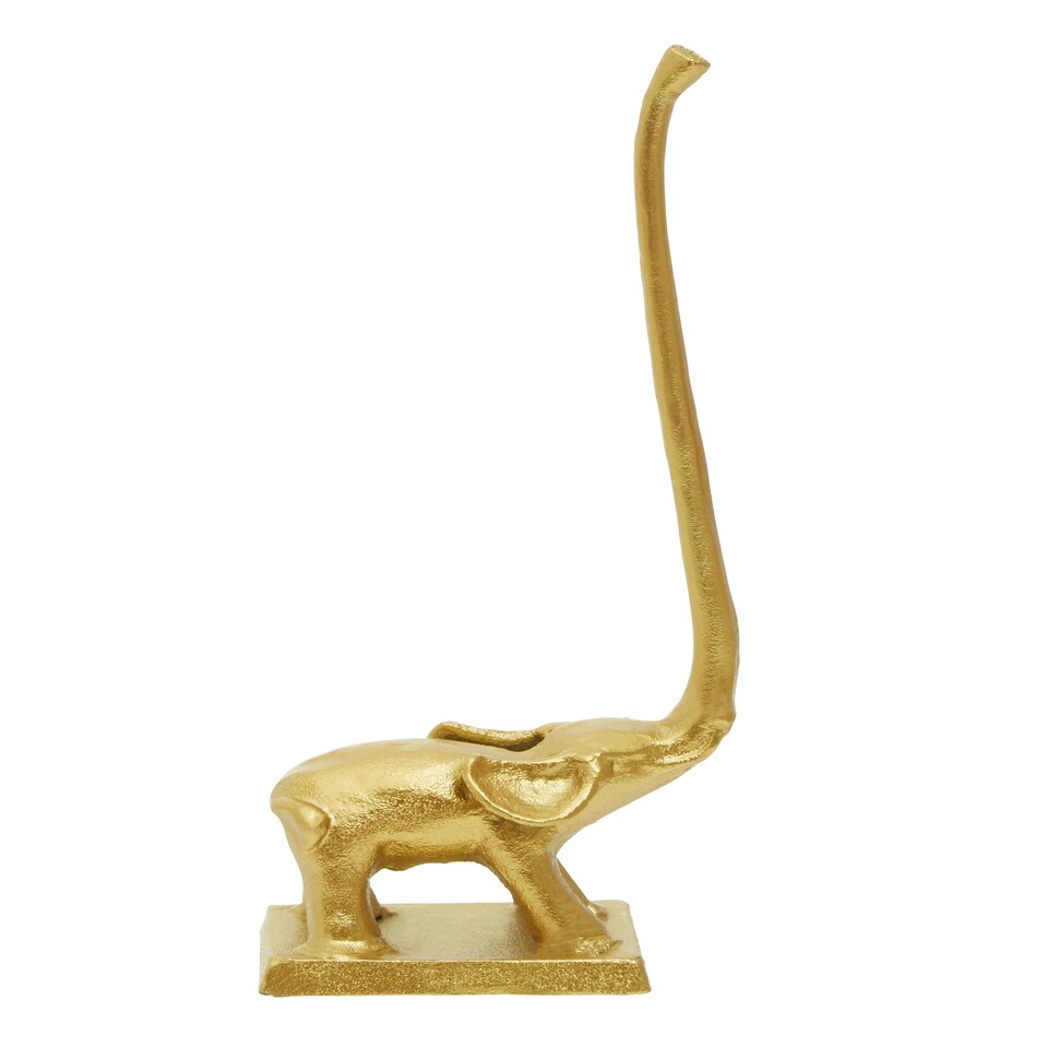 image 1 of Fauna Gold Finish Elephant Toilet Roll Holder