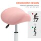 image 6 of HOMCOM PU Leather Saddle Stool w/ Moulded Padded Seat Adjustable Height Pink