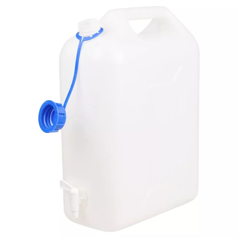 image 1 of 20L Plastic Water Jerry Can with Spout & Tap | White | 1