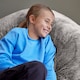 image 4 of Kids Classic Faux Fur Bean Bag Chair Arctic Wolf Grey Bean Bags for Children | Grey | Arctic Wolf Grey | 1