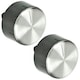 image 2 of SPARES2GO Hob Control Knob for BOSCH Oven Cooker Silver Black Switch 616100 PCC PCH PCQ (Pack of 4)