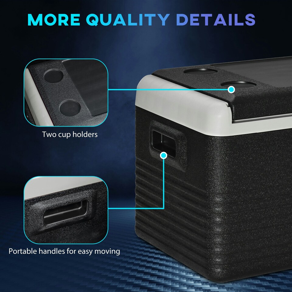 image 1 of Outsunny 30L Car Refrigerator 12V Portable Freezer for Camping, Grey