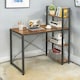 image 1 of 97CM Wide Computer Desk With 3 Shelves Rustic Brown Brown