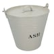 image 3 of Cream Coal Bucket With Lid & 5" Shovel Metal Ash Tidy Bin Coal Fire Log Burner
