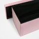 image 4 of OHS Matte Velvet Soft Long Rectangle Foldable Footstool Seat Storage Organiser Ottoman | Pink | Blush Pink