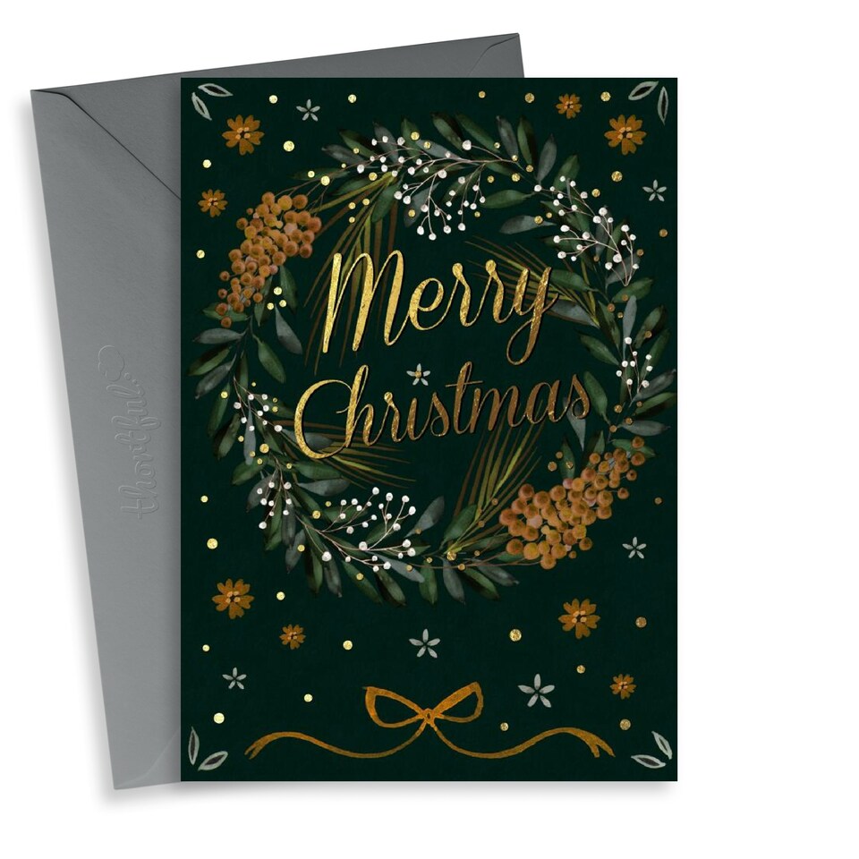 image 1 of Traditional Wreath Christmas Card