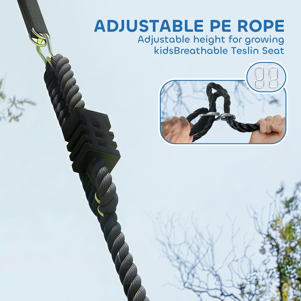 image 1 of AIYAPLAY Nest Swing with Adjustable Ropes and Tree Straps for Kids, Blue