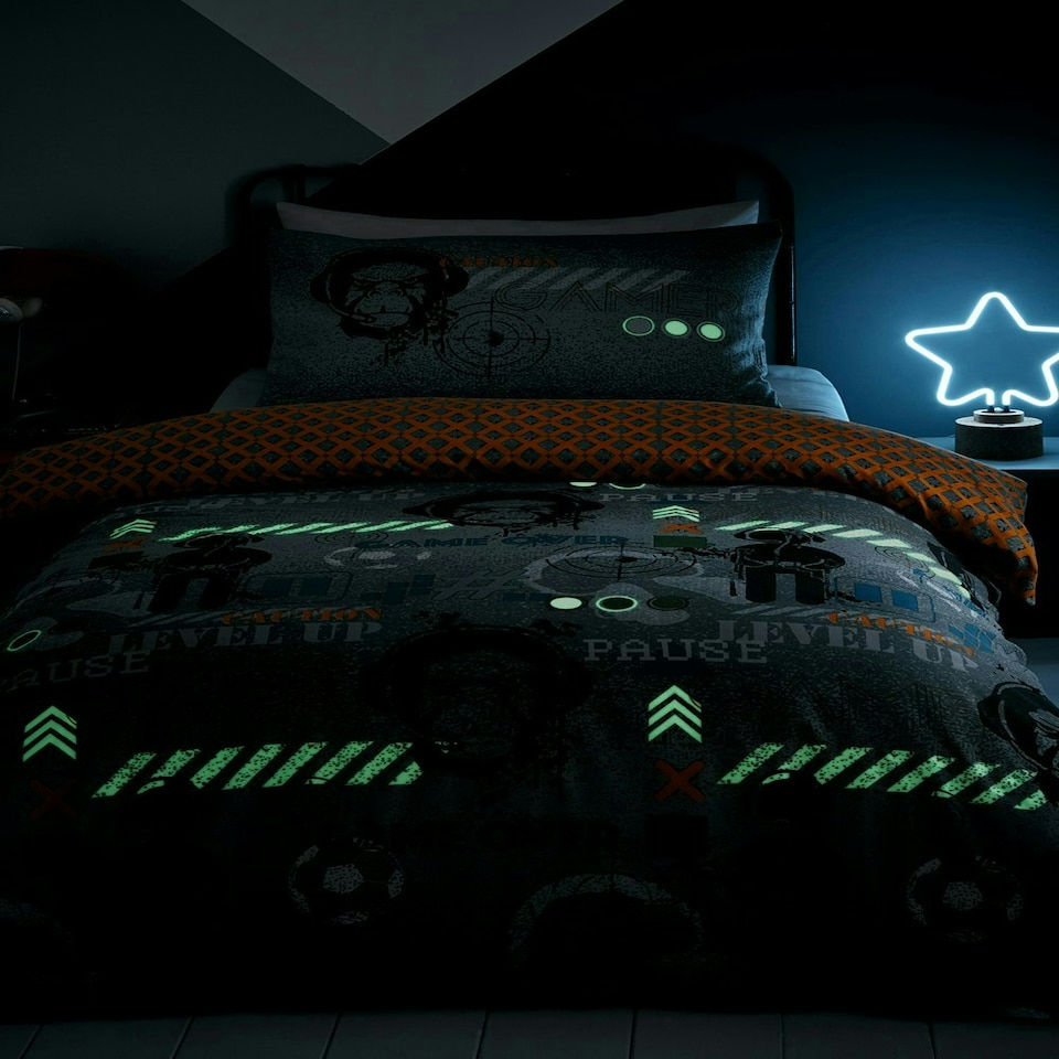 image 1 of Gamer Duvet Cover Set - Double - Grey