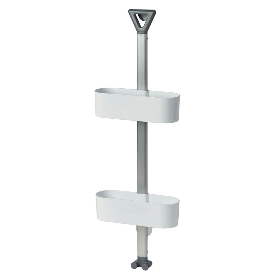 image 1 of Showerdrape Elements White 2 Tier Basket Hanging Shower Caddy
