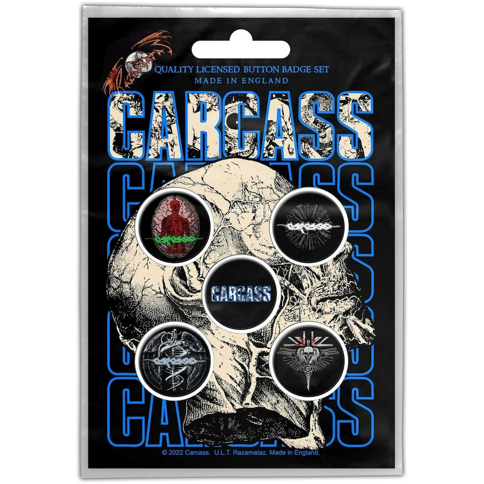 Carcass Button Badge Pack: Necro Head N/A