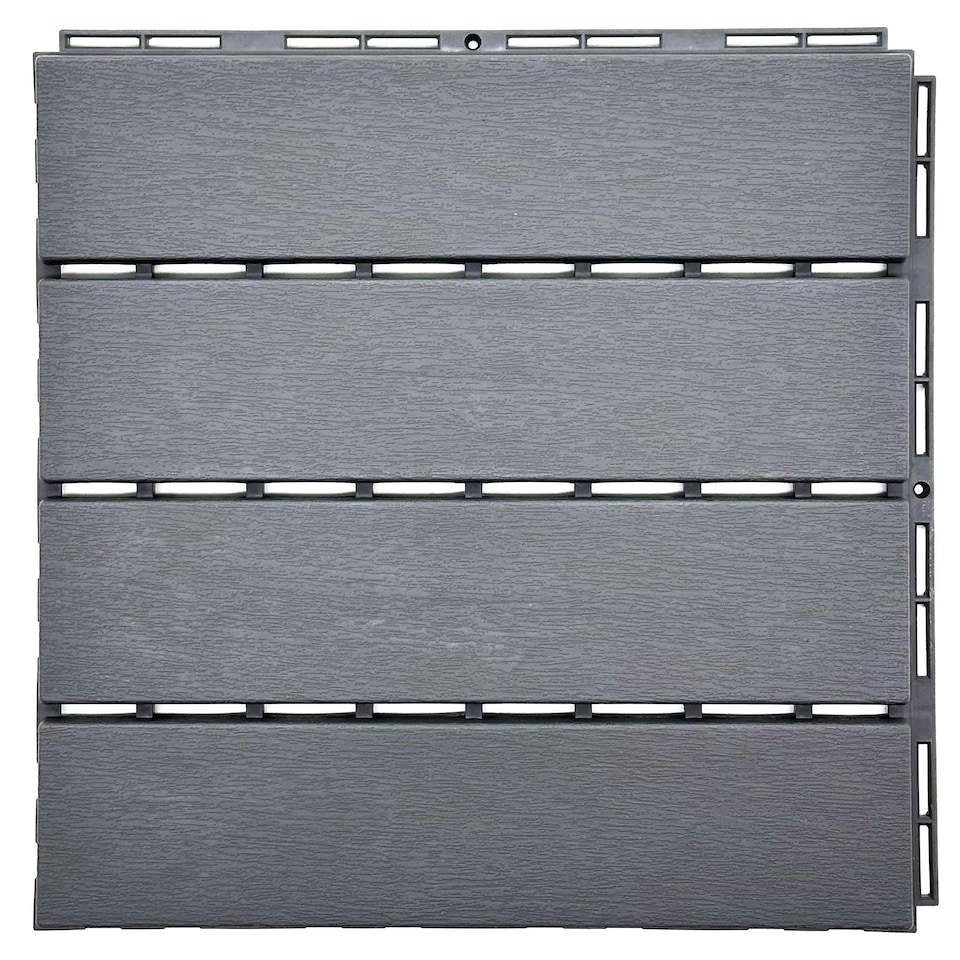 image 1 of Pack of 12 Polydeck PVC Decking Tiles - Grey